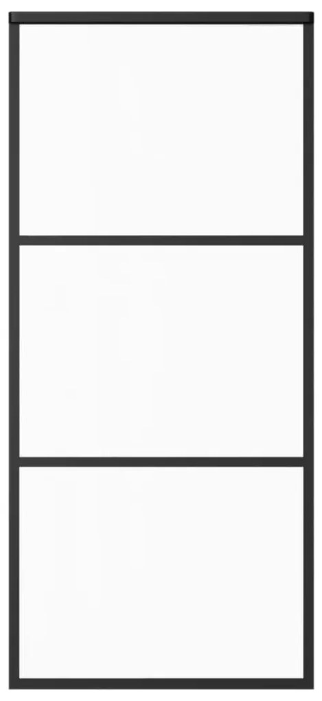 ESG üveg és alumínium tolóajtó fémszerelvény-szettel 90x205 cm