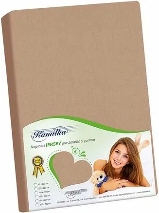 Bellatex Kamilka jersey lepedő kávészínű, 160 x 200 cm