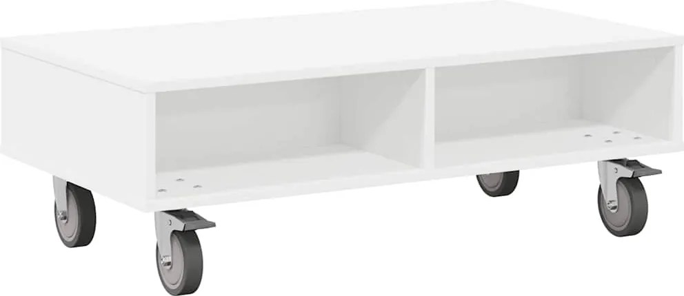 vidaXL Gördülékeny oldalasztal Fehér 90 x 50 x 30 cm Faanyag