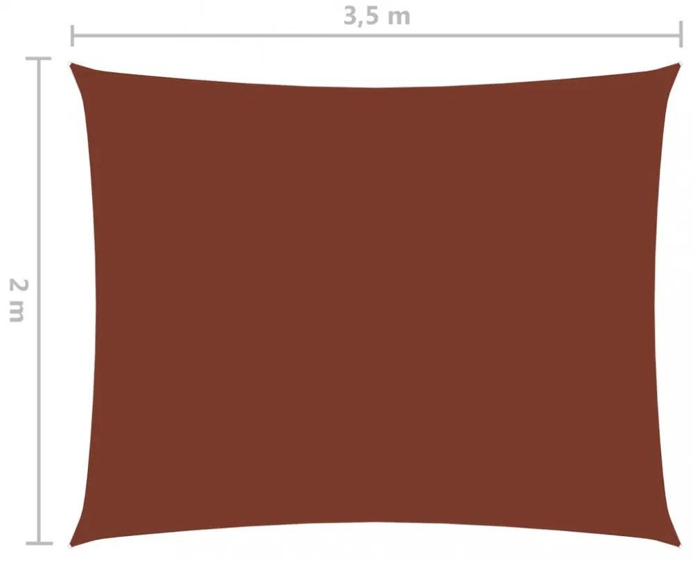 terrakotta téglalap alakú oxford-szövet napvitorla 2 x 3,5 m