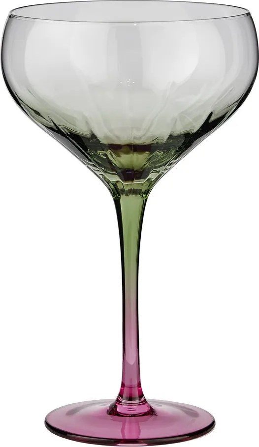 DIVINE koktél pohár 380ml, zöld/pink