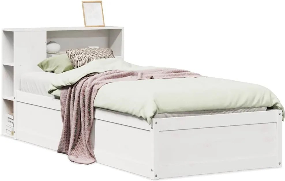 vidaXL fehér tömör fenyőfa ágy matrac nélkül 75 x 190 cm