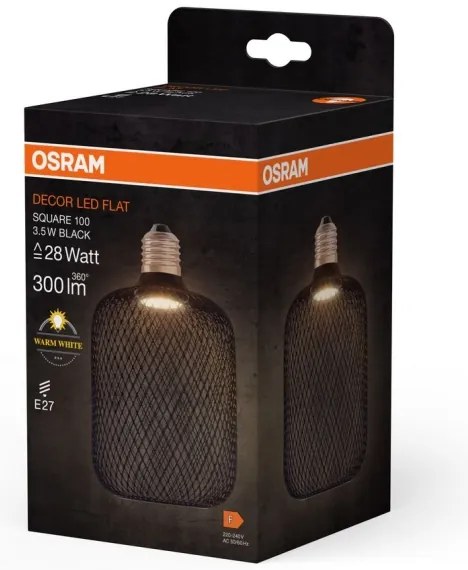 LED Izzó DECOR FLAT E27/3,5W/230V 2700K fekete - Osram