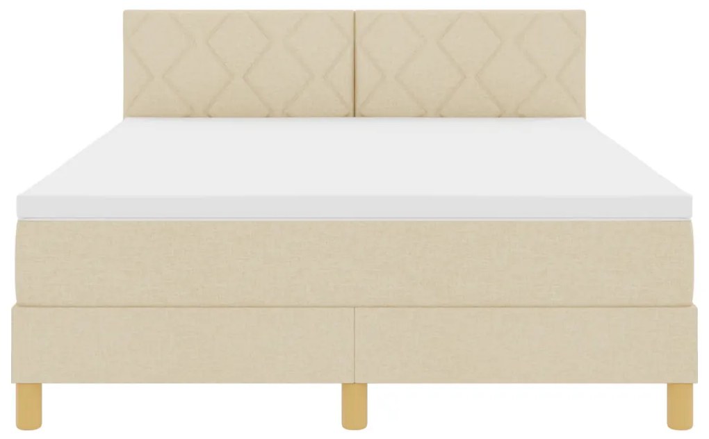 Box Spring Ágy Matrac Krém 140x200 cm Szövet