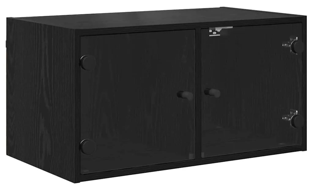 Fali Szekrények 2 pcs Fekete tölgy 68 x 37 x 35 cm Faanyag