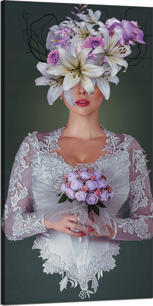 Vászonkép Nő fehér ruhában Natura 60x120 cm Ideális ajándék