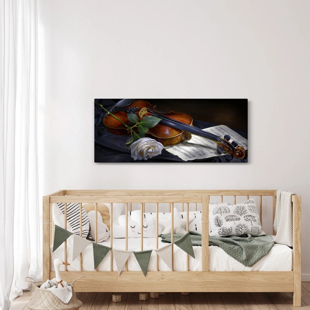 Kép - Rózsa és hegedű (120x50 cm)