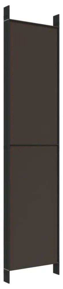 6 paneles barna szövet paraván 300 x 220 cm