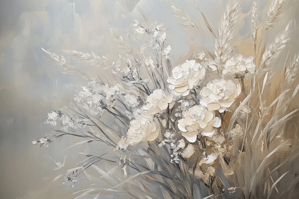 Fotótapéta Flizelina Csokor Virágok Rózsák Fű Gabona Kalászok 254x184 ragasztó