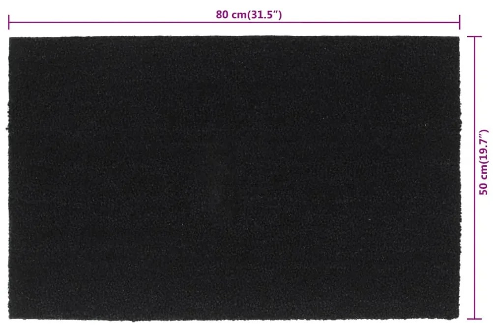 ajtószőnyeg Fekete 50x80 cm Tuftolt kókuszrostos szőnyeg
