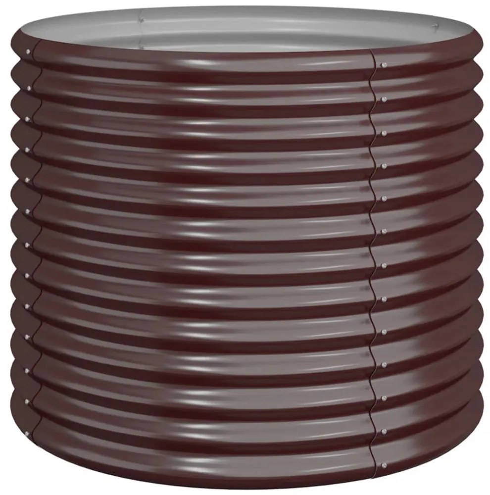 barna horganyzott acél kerti ültetőláda 80 x 80 x 68 cm