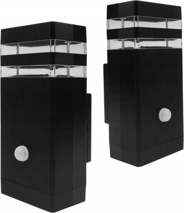 Kültéri Led fali lámpa Homlokzati mozgásérzékelő Pir 1xGU10 Fekete