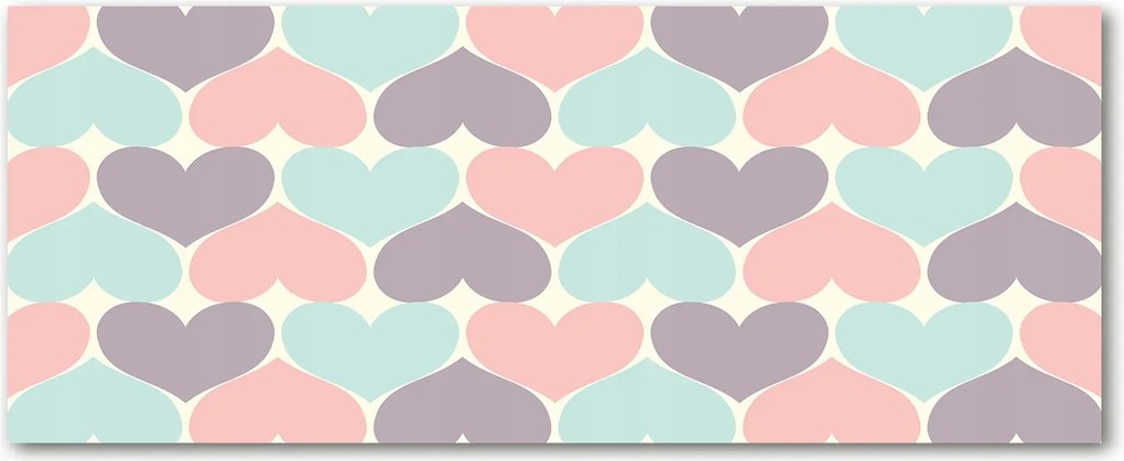 Védő üveg konyhai panel Színes szívek XXL