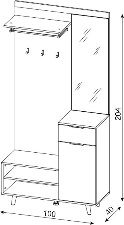 NORDIC B PRZEDPOKÓJ DĄB ARTISAN/BIAŁY