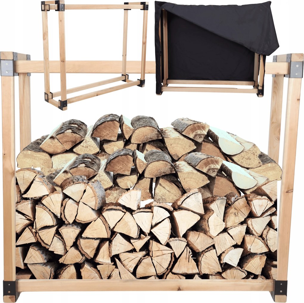 Kandalló fa állvány fa huzattal 0,5 m3 Öko Tömör