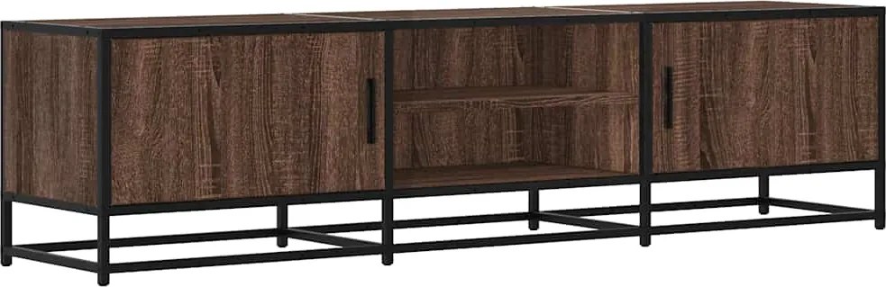 vidaXL barna tölgy színű szerelt fa és fém TV-szekrény 160x35x41 cm