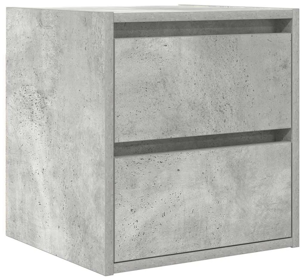 Betonszürke falra szerelhető éjjeliszekrény 38x34x40 cm
