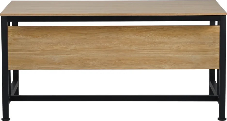Íróasztal, tölgy/fekete, 150x80 cm, KILIS NEW