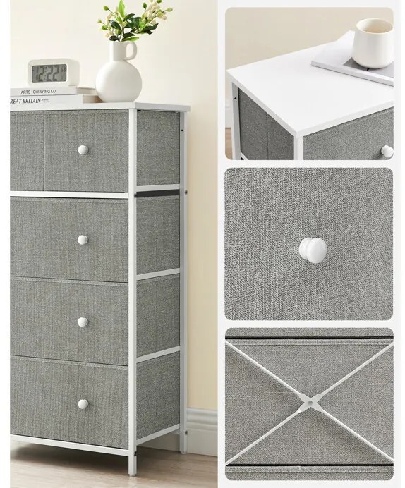 Szürke fém komód 56×30×93 cm GREY