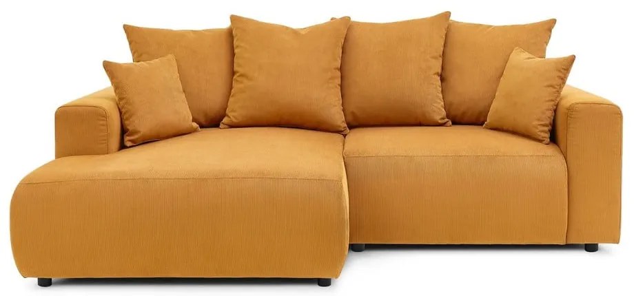Okkersárga bársony sarokkanapé Enjoy – Bobochic Paris