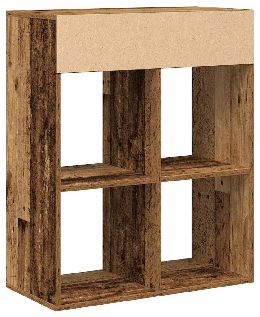 könyvszekrény antik fa 66x31x80 cm szerelt fa
