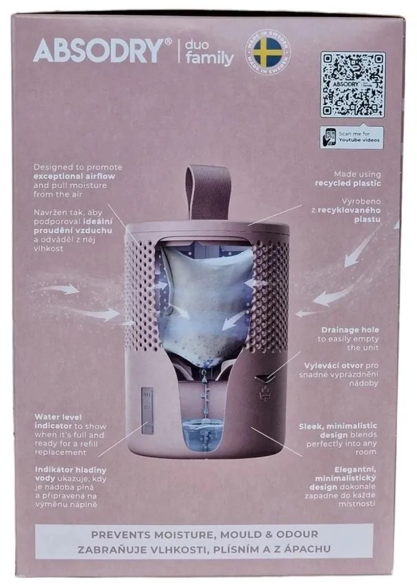 Everbrand Nedvességelnyelő Absodry Duo Family Bag6-sorozat, 50 m3-ig, rózsaszín