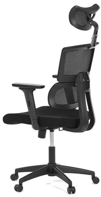 Fekete hálós irodai szék hintamechanikával. KA-B1025 BK