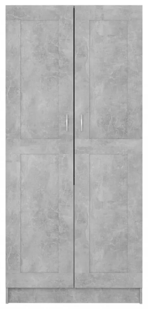 betonszürke szerelt fa ruhásszekrény 82,5 x 51,5 x 180 cm