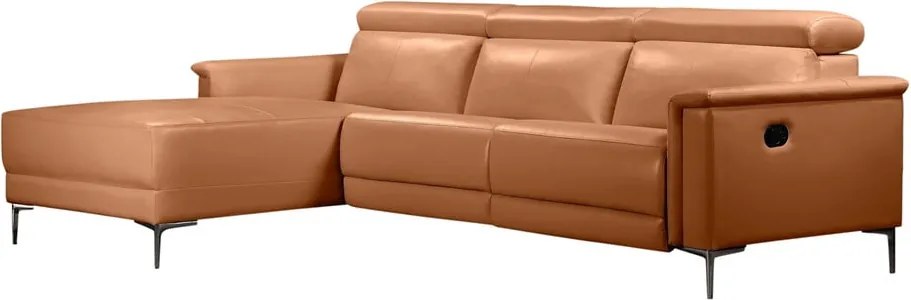 Barna bőrutánzat sarokkanapé (bal oldali) Lund – Støraa