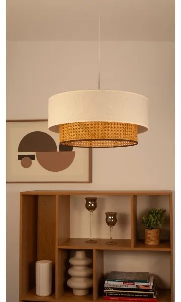 NATIA zsinóros függőlámpa 1xE27/60W/230V fehér/barna