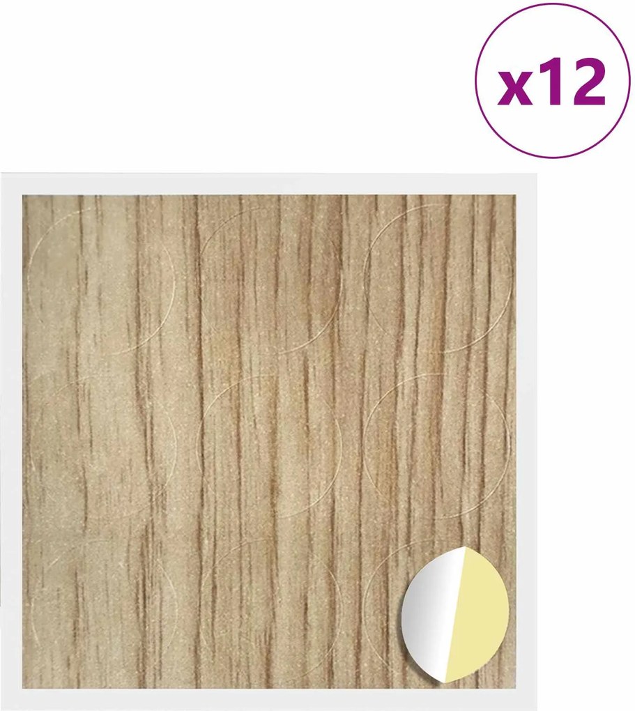vidaXL Öntapadó csavar borító 12 pcs Artisan tölgy Ø 20 x 0,5 mm