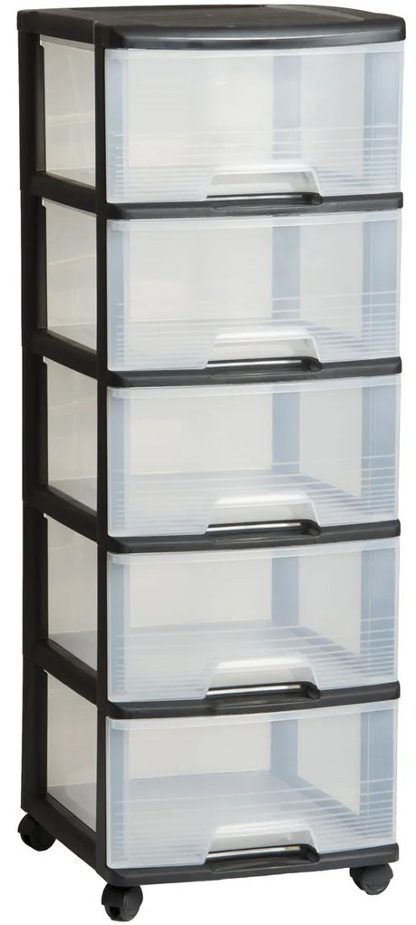 Curver Polc fiókokkal fekete 5x20