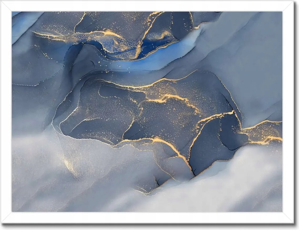 Poszterek keretben 40x30 Kék márvány
