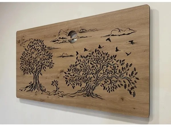 Li-Go 5307/DUB2 - LED Fényerőszabályozható fali dekoráció LED/24W/230V 120x60 cm tölgy