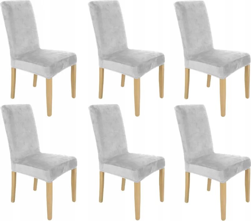 6DB-OS Székhuzat Szett Világos Szürke Velúr Elasztikus