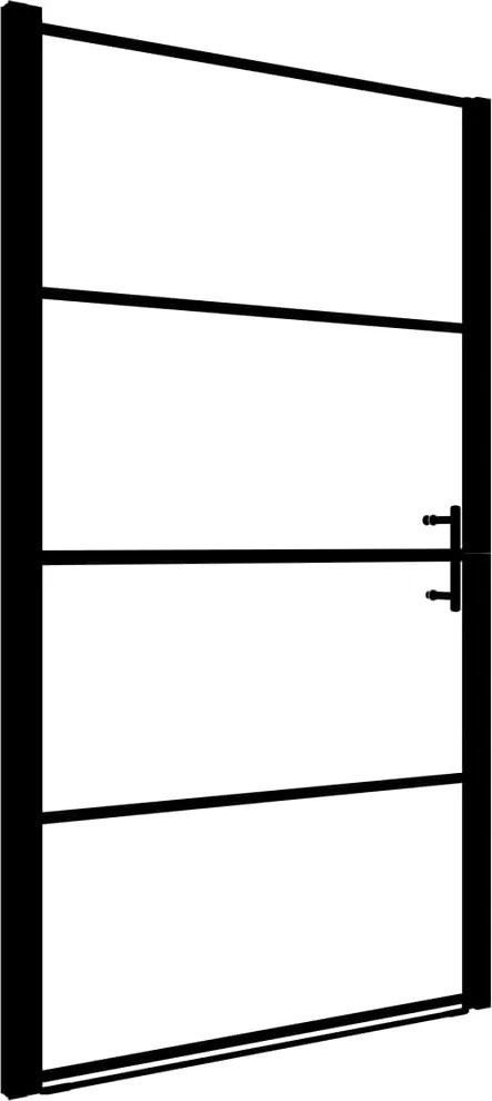 vidaXL fekete edzett üveg zuhanyajtó 81 x 195 cm