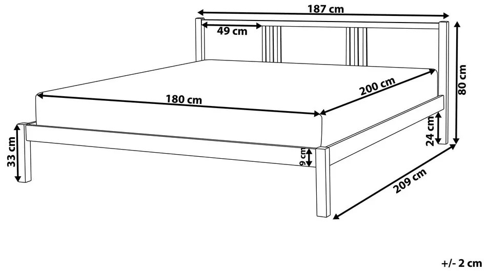 Franciaágy 180 cm VALLES (ágyráccsal) (fehér). 1007550