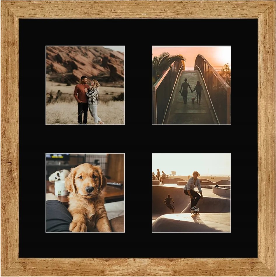 Wotan tölgy képkeret 30x30 kép 10x10 fekete passe