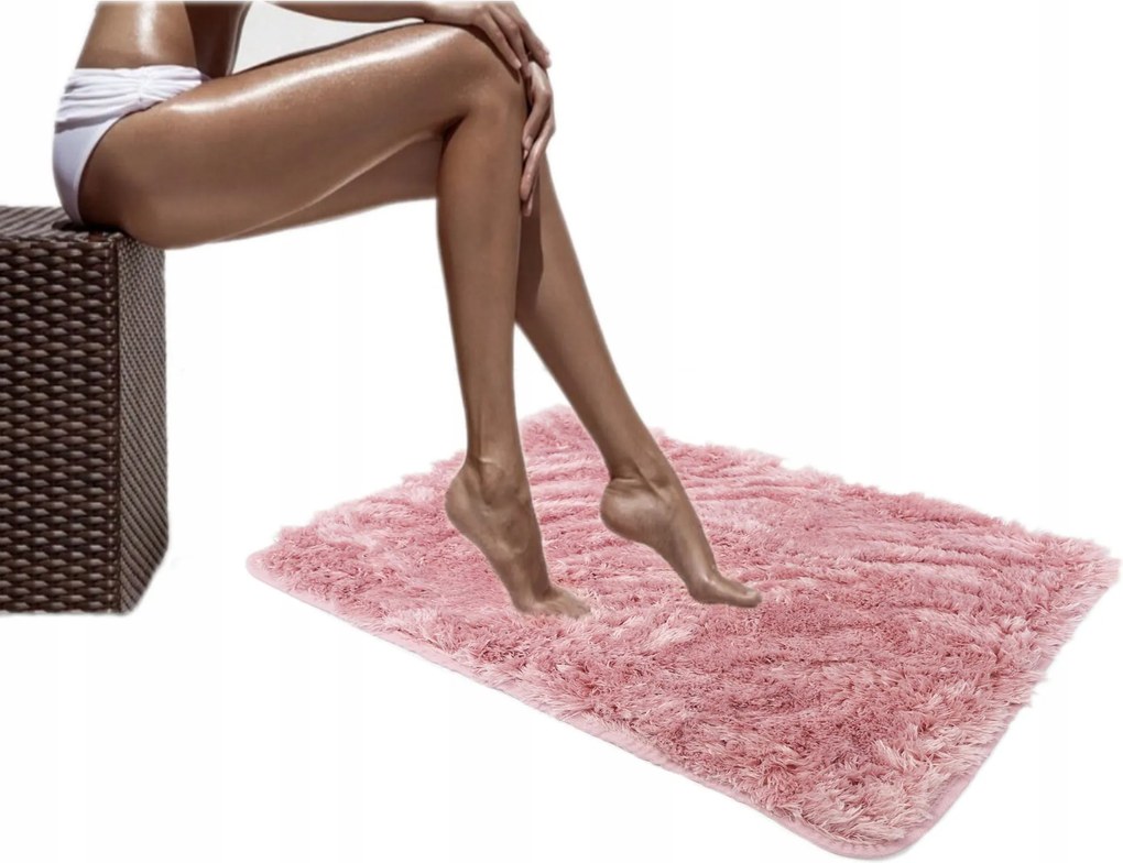 Fürdőszobaszőnyeg Plüss Csúszásgátló Rózsaszín 40x60cm