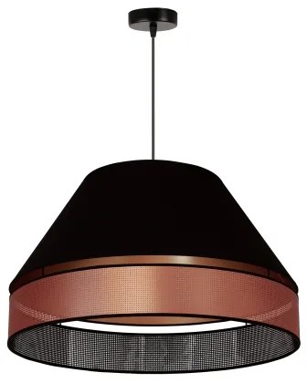 Duolla - Csillár zsinóron COPPER SHINY 1xE27/15W/230V átm. 60 cm fekete/réz