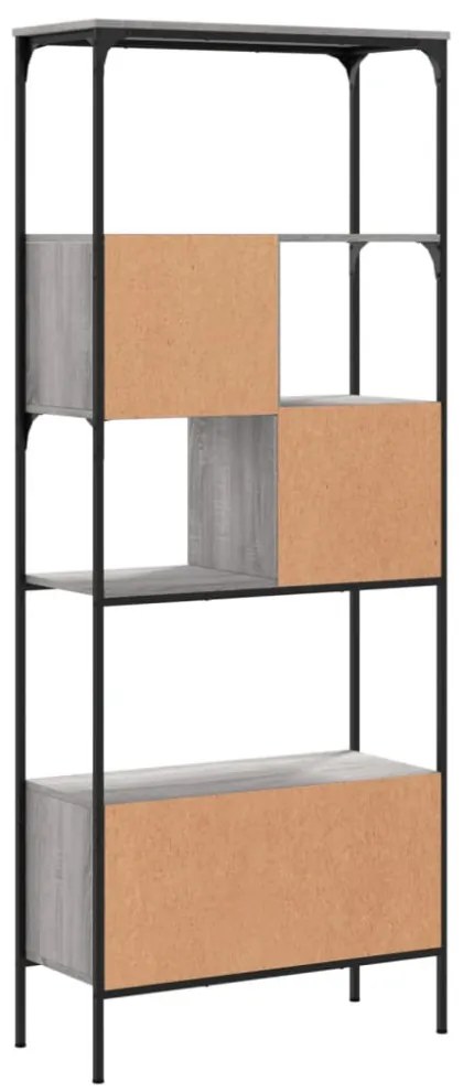5 szintes szürke sonoma szerelt fa könyvespolc 76x33x188,5 cm
