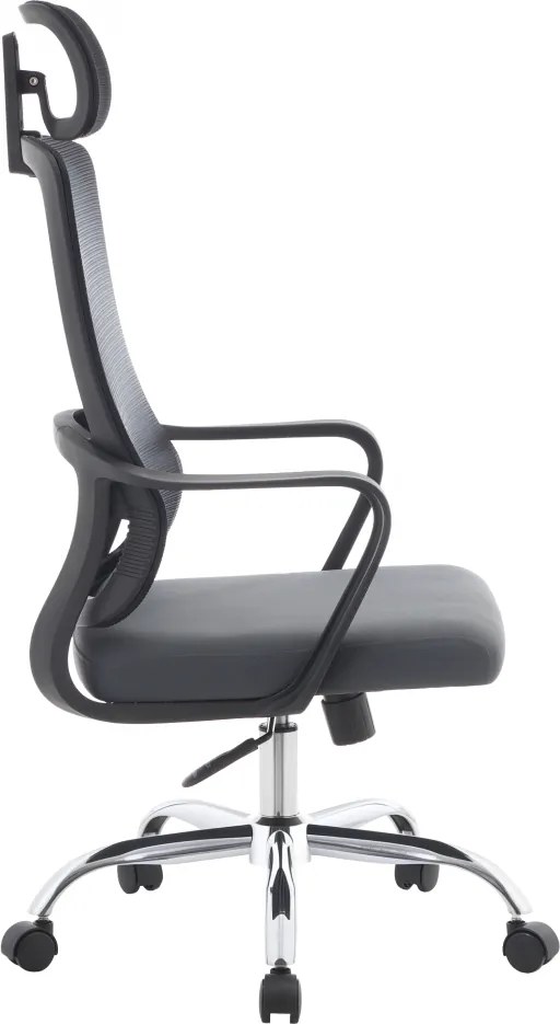 Irodai szék, fekete/szürke/króm, teherbírás 150 kg, RANDY
