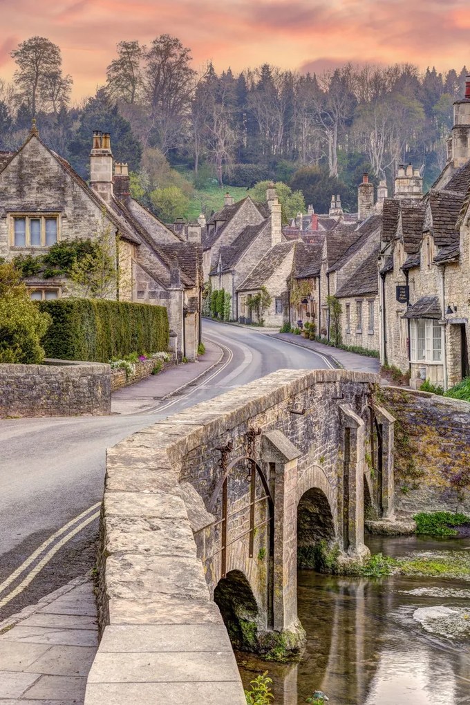 Poszter 61x91,5cm Házak és kőhíd, Assaf Frank