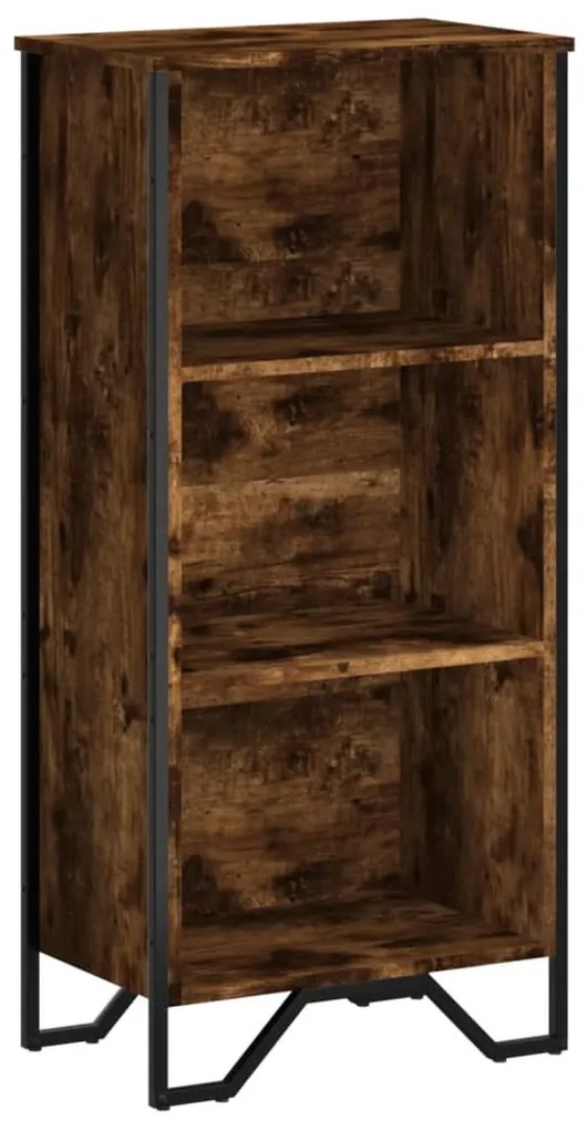 füstös tölgy színű szerelt fa könyvszekrény 50 x 31 x 106 cm
