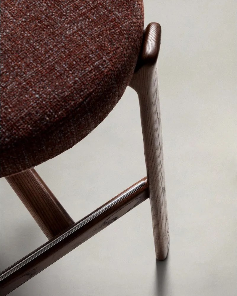 Barna-sötét natúr színű kőrisfa bárszék (ülésmagasság 75 cm) Granite – Kave Home