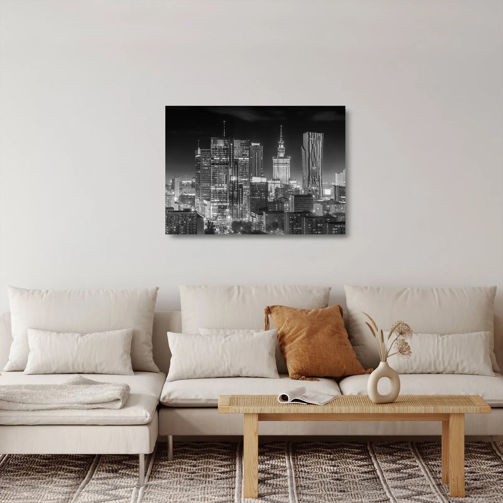 Üveg kép - Fekete-fehér New York (70x50 cm)