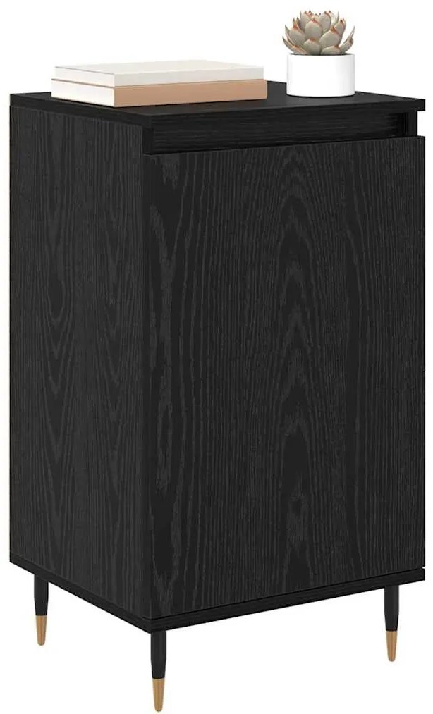 Széf 2 pcs Fekete tölgy 40 x 35 x 70 cm Műszaki fa és vas