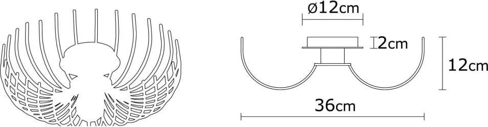 Aspendos N-641 fekete fém függőlámpa, Ø36 cm
