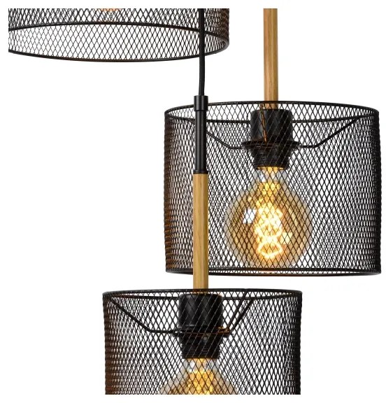 Lucide 45459/03/30 - Csillár zsinóron BASKETT 3xE27/40W/230V