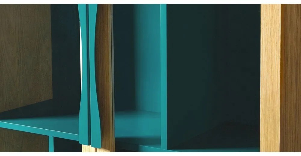 Avon türkizkék könyvszekrény/tálalószekrény - Woodman